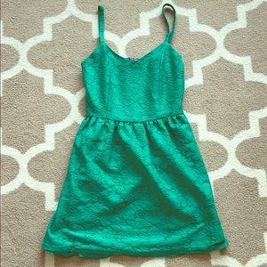 Emerald green lace dress